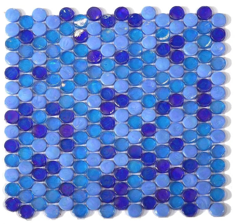 Laguna Ocean Penny Glass Mosaic