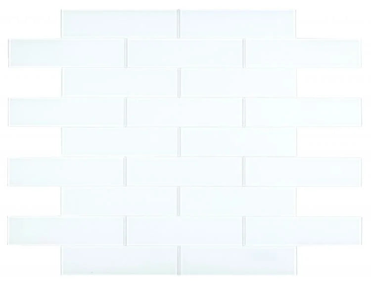 Lucy White 4x16 Glossy Glass Mosaic