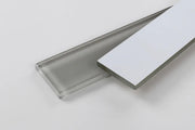 Large Glass Tile MIA Grey 2x16 Glossy Glass Mosaic