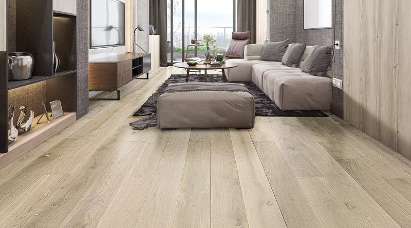 L'Artiste Chantereau Plus 13/16 inch 9.5 inch Random Length Wire Brushed European Oak Hardwood Flooring