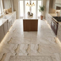 Latravonya Travertine 12x12 Filled & Honed Travertine Tile — Kitchen floor