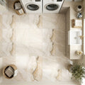 Latravonya Travertine 12x12 Filled & Honed Travertine Tile — Laundry Room floor