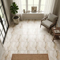 Latravonya Travertine 12x12 Filled & Honed Travertine Tile — Sunroom floor