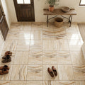 Latravonya Travertine 12x12 Tumbled Travertine Tile — Foyer floor