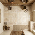Latravonya Travertine 12x12 Tumbled Travertine Tile — Mudroom floor