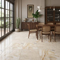 Latravonya Travertine 18x18 Filled & Honed Travertine Tile — Living Room floor