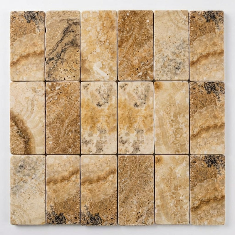 Latravonya Travertine 3x6 Tumbled Travertine Tile close-up