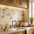 Latravonya Travertine 3x6 Tumbled Travertine Tile — Kitchen backsplash