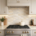 Latravonya Travertine 4x12 Filled & Honed Travertine Tile — Kitchen backsplash