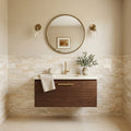 Latravonya Travertine 4x12 Filled & Honed Travertine Tile — Powder Room wainscot
