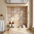 Latravonya Travertine 4x4 Tumbled Travertine Tile — Bathroom niche