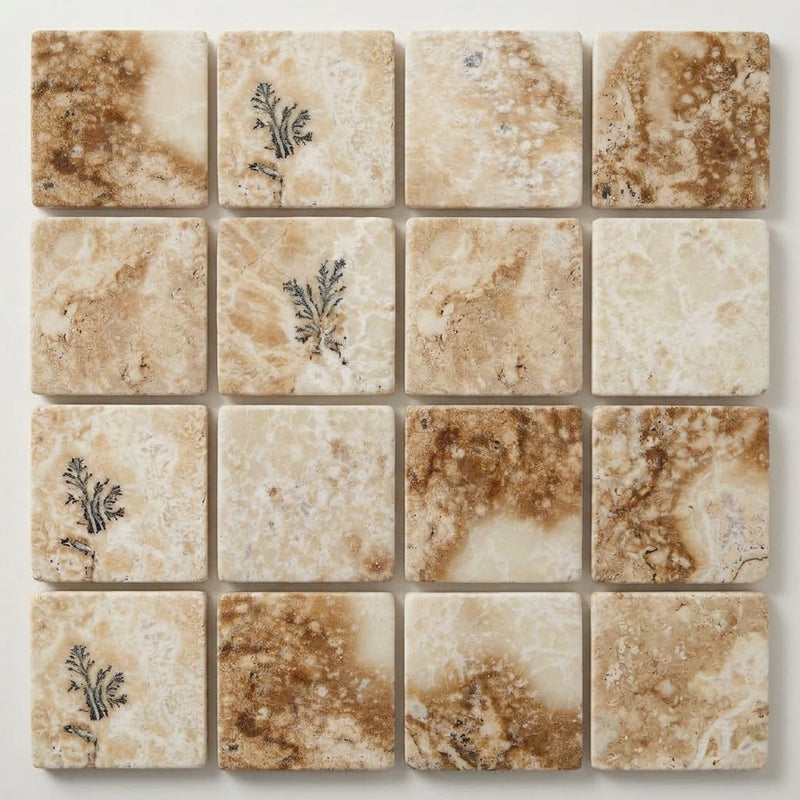 Latravonya Travertine 6x6 Tumbled Travertine Tile close-up