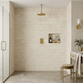 Latte Marble Tile 4x20 5/8 inch 4x24 — Bathroom shower wall