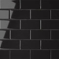 Le Cafe Black 11.75x11.5 2x4 Off Set Mesh Mount Gloss Glass Mosaic