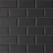 Le Cafe Black 11.75x11.5 Bevel Off Set Mesh Mount Matte Porcelain Mosaic