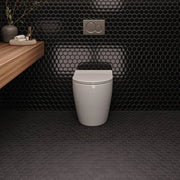 Le Cafe Black 12.75x11 Hexagon Gloss Glass Mosaic