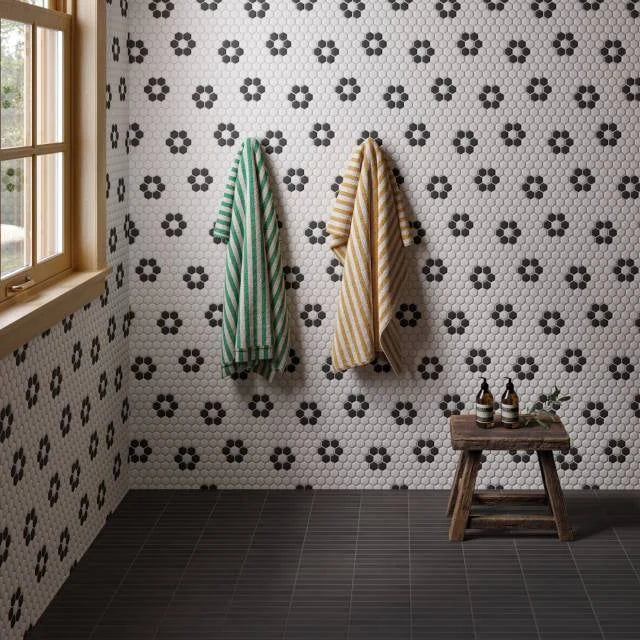 Le Cafe Black 1x6 Straight Stack 12x11.75 Matte Porcelain Mosaic