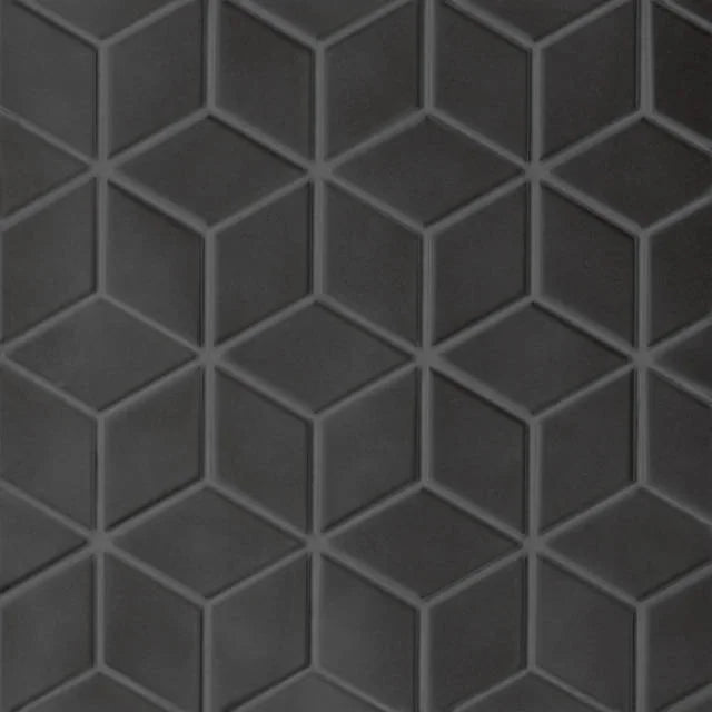Le Cafe Black Diamond 12.25x10.75 Matte Porcelain Mosaic