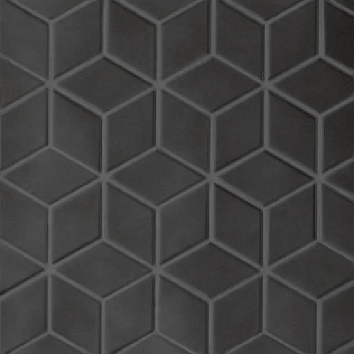 Le Cafe Black Diamond 12.25x10.75 Matte Porcelain Mosaic