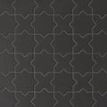Le Cafe Cross & Star Black 12x12 Matte Glass Mosaic