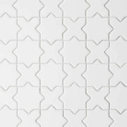 Le Cafe White 12x12 Cross & Star Matte Porcelain Mosaic