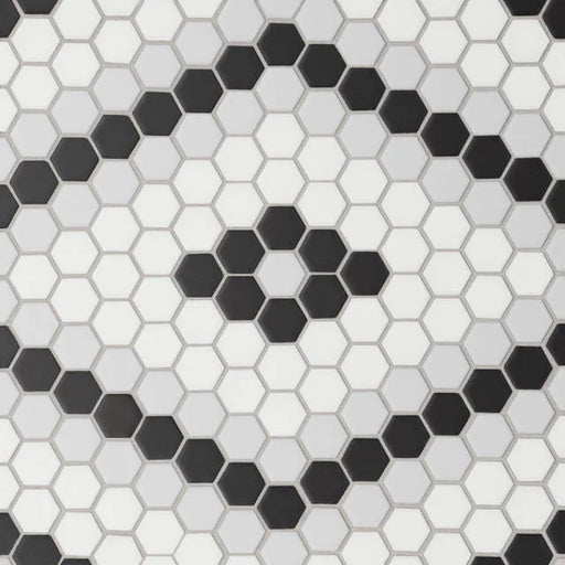 Le Cafe Deco Design 7 12.75x6.25 Matte Porcelain Mosaic Tile
