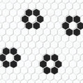 Le Cafe Design 2 11.75x10.25 1x1 Hex Deco Porcelain Mosaic