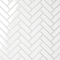 Le Cafe White 12.5x11 Gloss 1x3 Herringbone Porcelain Mosaic