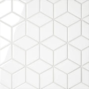 Le Cafe White Diamond 12.25x10.75 Gloss Glass Mosaic