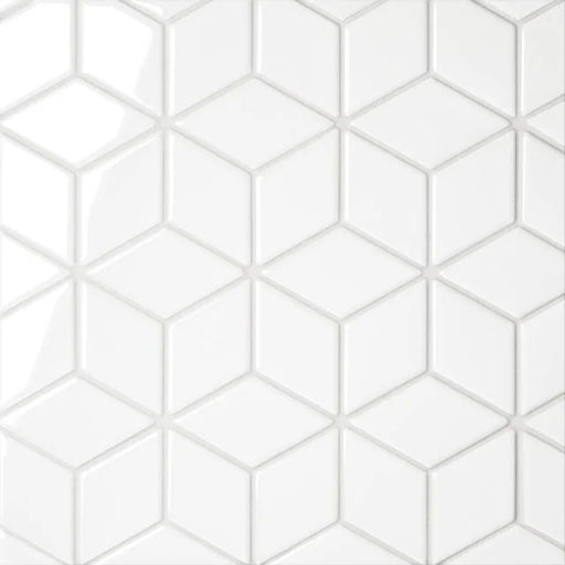 Le Cafe White Diamond 12.25x10.75 Gloss Glass Mosaic