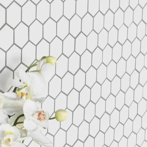 Le Cafe Black 12.75x11 Half Hexagon Matte Porcelain Mosaic