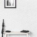 Le Cafe White 11.75x11.5 2x4 Bevel Off Set Mesh Mount Gloss Glass Mosaic