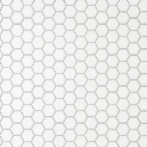 Le Cafe White 11.25x10.25 1x1 Hex Porcelain Mosaic