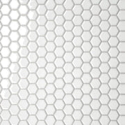 Le Cafe White 1x1 Hexagon 12.75x10.25 Gloss Porcelain Mosaic