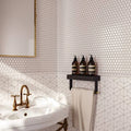 Le Cafe White 1x1 Hexagon 12.75x10.25 Gloss Porcelain Mosaic