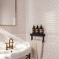Le Cafe White 2x2 Hex 12.75x11 Gloss Ceramic Mosaic