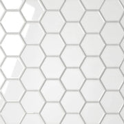 Le Cafe White 2x2 Hex 12.75x11 Gloss Ceramic Mosaic