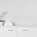 Le Cafe White 2x2 Hex Porcelain Mosaic