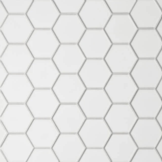 Le Cafe White 2x2 Hex Porcelain Mosaic