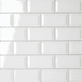 Le Cafe White 11.75x11.5 2x4 Bevel Off Set Mesh Mount Gloss Glass Mosaic