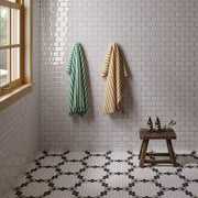 Le Cafe White 11.75x11.5 2x4 Bevel Off Set Mesh Mount Gloss Glass Mosaic