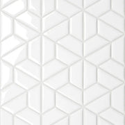 Le Cafe White Half Hexagon 12.75x11 Gloss Porcelain Mosaic