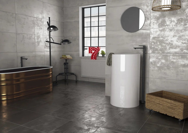Leghe Niello Charcoal 12x24 Matte Porcelain Tile