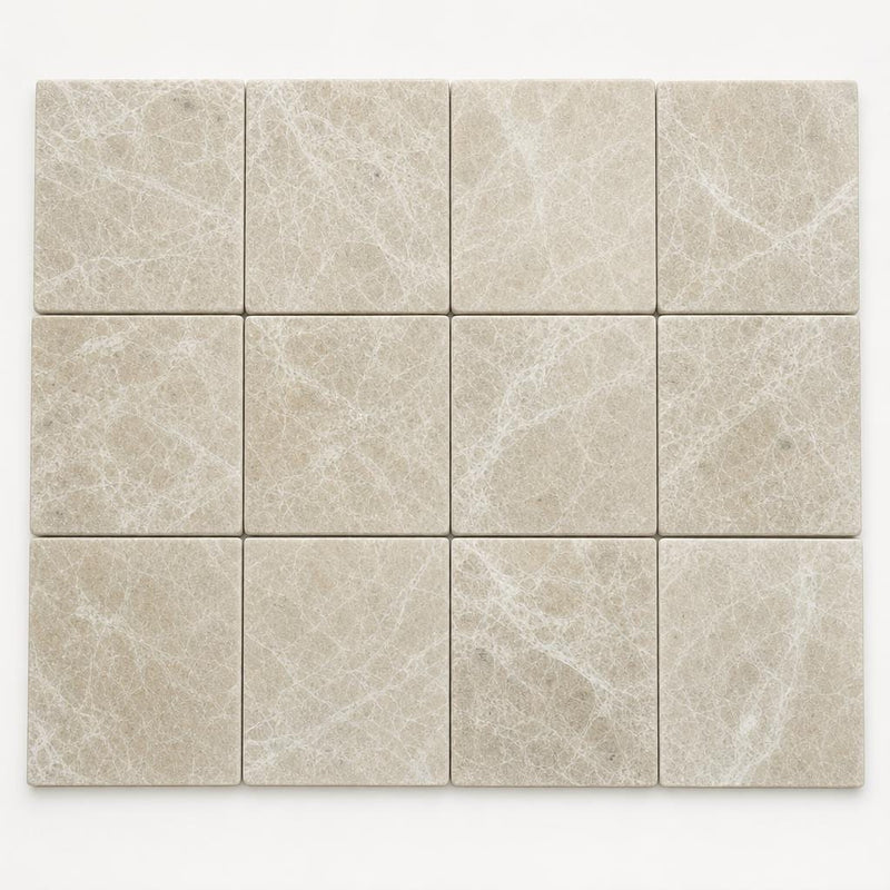 Light Emprador Marble Tile 6x6 Tumbled close-up