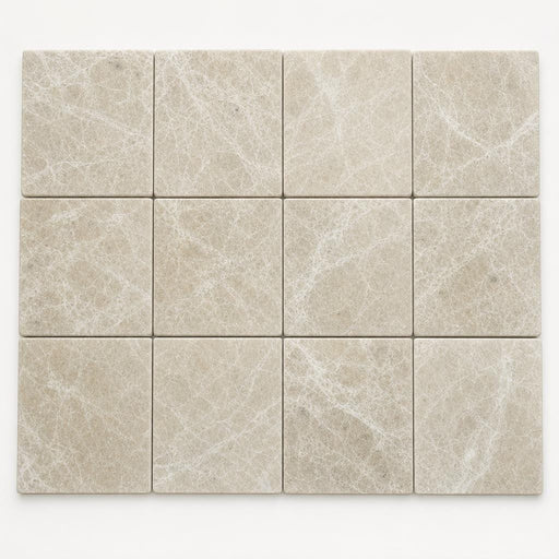 Light Emprador Marble Tile 6x6 Tumbled close-up