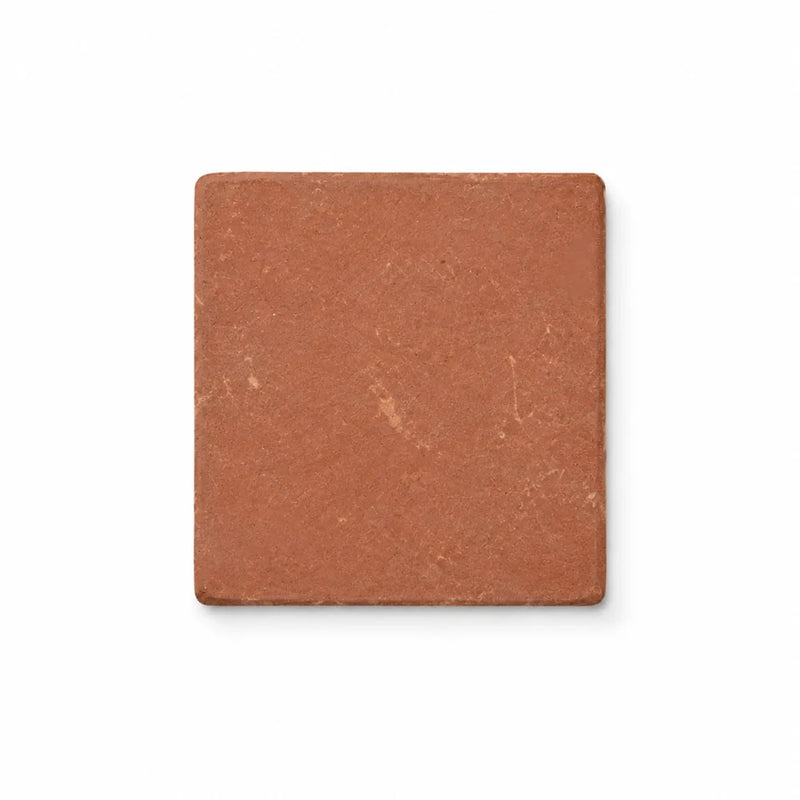 Lincoln 5x5 natural clay paver in warm terracotta, shown individually against a white background.