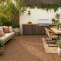 Lincoln Hexagon 12x12 Natural Terracota Paver — Backyard patio
