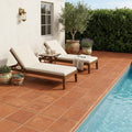 Lincoln Stair Coping 12x12 Natural Terracota Paver — Backyard pool deck