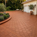 Lincoln Stair Coping Corner 12x12 Natural Terracota Paver — Front Yard driveway