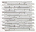 Linear Carrara White 11.75x12 Glass Mosaic